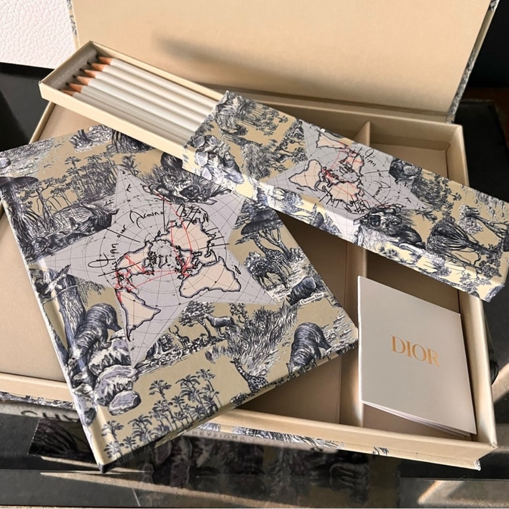Dior Toile de Jouy notebook and pencils VIP gifts